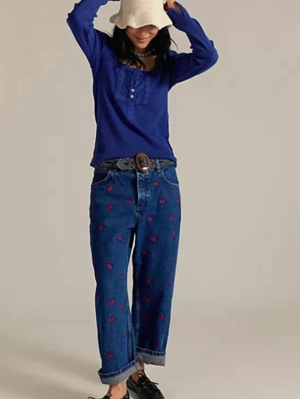 Free People We The Free Lorelai Long Sleeve Scoop Neck Top XS